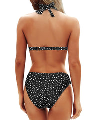 Sunnylia - Women Two Piece Bathing Suits Push Up Bikini Set Halter Swimsuit Vintage Swimwear