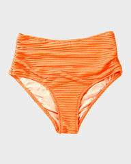 Sunnylia - Textured Knot-Front High-Waisted Bikini Set
