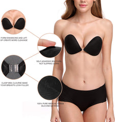 Sunnylia - Adhesive Bra Reusable Strapless Self Silicone Push-up Invisible Sticky Bras for Backless Dress