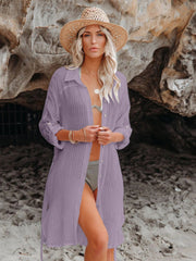 Sunnylia - Black Solid Color Tie Sun-proof Belt Sexy V Neck Cover Up