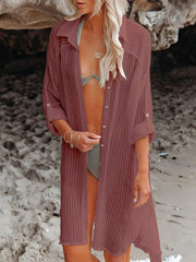 Sunnylia - Black Solid Color Tie Sun-proof Belt Sexy V Neck Cover Up