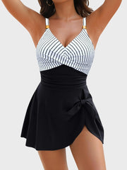 Sunnylia - Knot Detail Skirted One-Piece Swimsuit