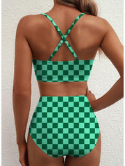 Sunnylia - 2026 Summer Two Piece Bikini Set U-Wire Cutout High Waisted Swimsuit-Black