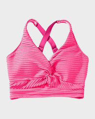 Sunnylia - Textured Knot-Front High-Waisted Bikini Set