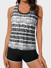 Sunnylia - Womens Athletic 3 Piece Tankini Swimsuits with Shorts Swim Tank Tops