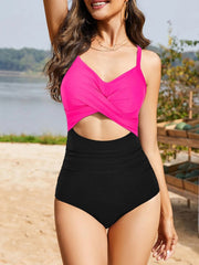 Sunnylia - Women's One Piece Swimsuits Tummy Control Cutout High Waisted Bathing Suit Wrap Tie Back