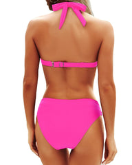 Sunnylia - Women Two Piece Bathing Suits Push Up Bikini Set Halter Swimsuit Vintage Swimwear