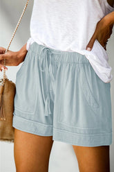 Sunnylia - Womens Drawstring Shorts Summer Elastic Waist Casual Lightweight with Pockets