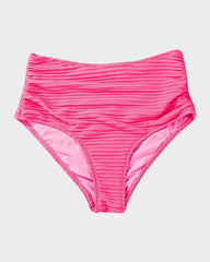 Sunnylia - Textured Knot-Front High-Waisted Bikini Set