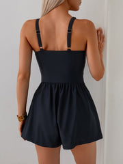 Sunnylia - Women's Swim Romper With Pocket Tummy Control One Piece Shorts Swimsuit