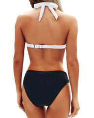 Sunnylia - Women Two Piece Bathing Suits Push Up Bikini Set Halter Swimsuit Vintage Swimwear