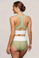 Sunnylia - Sky Blue Colorblock Cut Back Bikini Set