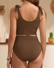 Sunnylia - Two Piece High Waisted Swimsuits Women Tummy Control Bikini Modest Bathing Suit