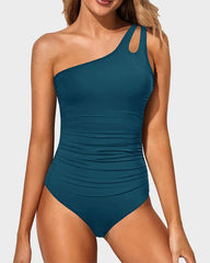 Sunnylia - One Shoulder One Piece Swimsuit for Women Tummy Control Bathing Suits