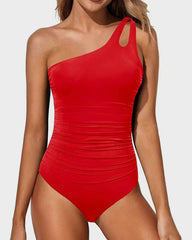 Sunnylia - One Shoulder One Piece Swimsuit for Women Tummy Control Bathing Suits