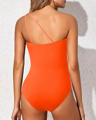 Sunnylia - One Shoulder One Piece Swimsuit for Women Tummy Control Bathing Suits