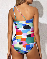 Sunnylia - One Shoulder One Piece Swimsuit for Women Tummy Control Bathing Suits