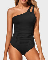 Sunnylia - One Shoulder One Piece Swimsuit for Women Tummy Control Bathing Suits