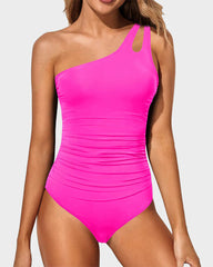 Sunnylia - One Shoulder One Piece Swimsuit for Women Tummy Control Bathing Suits