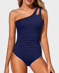 Sunnylia - One Shoulder One Piece Swimsuit for Women Tummy Control Bathing Suits