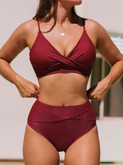 Sunnylia - V-Neck High Waist Bikini