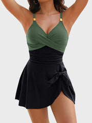 Sunnylia - Knot Detail Skirted One-Piece Swimsuit