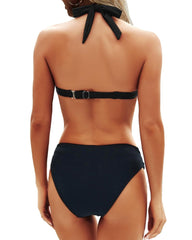 Sunnylia - Women Two Piece Bathing Suits Push Up Bikini Set Halter Swimsuit Vintage Swimwear