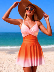 Sunnylia - Women's One Piece Swimsuit Tummy Control Ruched Deep V Neck Open Back Bathing Suit