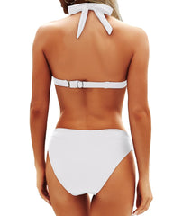 Sunnylia - Women Two Piece Bathing Suits Push Up Bikini Set Halter Swimsuit Vintage Swimwear