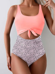 Sunnylia - Women's One Piece Swimsuit Tummy Control Slimming Bathing Suit Cutout Tie Knot Swimwear