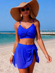 Sunnylia - Women's High Waisted Bikini Set Gold Metal Two Piece Swimsuits Tummy Control Tie Knot 2026 Bathing Suits