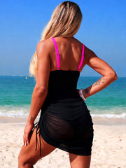 Sunnylia - Women’s One Piece Swim Dress Cut Out Tummy Control Swimsuit with Skirt