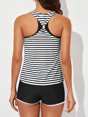 Sunnylia - Womens Athletic 3 Piece Tankini Swimsuits with Shorts Swim Tank Tops