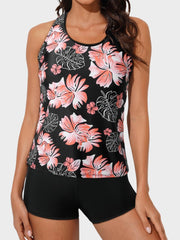 Sunnylia - Womens Athletic 3 Piece Tankini Swimsuits with Shorts Swim Tank Tops
