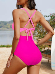 Sunnylia - Women's One Piece Swimsuits Tummy Control Cutout High Waisted Bathing Suit Wrap Tie Back
