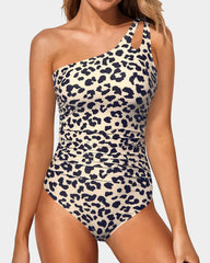 Sunnylia - One Shoulder One Piece Swimsuit for Women Tummy Control Bathing Suits