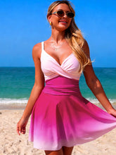 Sunnylia - Women's One Piece Swimsuit Tummy Control Ruched Deep V Neck Open Back Bathing Suit