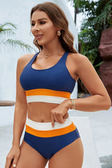 Sunnylia - Black Colorblock Cut Back Bikini Set
