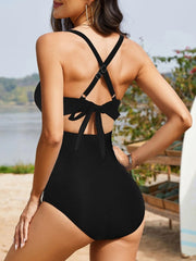 Sunnylia - Women's One Piece Swimsuits Tummy Control Cutout High Waisted Bathing Suit Wrap Tie Back
