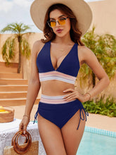 Sunnylia - High Waisted Tummy Control Color Block Bikini Sets