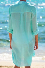 Sunnylia - Navy Pocket Long Sleeve Cover Up