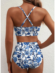 Sunnylia - 2026 Summer Two Piece Bikini Set U-Wire Cutout High Waisted Swimsuit-Black