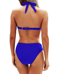 Sunnylia - Women Two Piece Bathing Suits Push Up Bikini Set Halter Swimsuit Vintage Swimwear