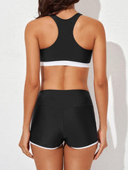 Sunnylia - Womens Athletic 3 Piece Tankini Swimsuits with Shorts Swim Tank Tops