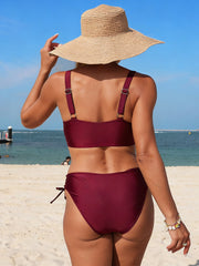 Sunnylia - Women's Bikini Set Two Piece Swimsuit Tree Hollow V Neck Bathing Suit