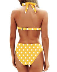 Sunnylia - Women Two Piece Bathing Suits Push Up Bikini Set Halter Swimsuit Vintage Swimwear