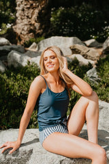 Sunnylia - Tie Front Blouson Tankini