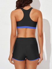 Sunnylia - Womens Athletic 3 Piece Tankini Swimsuits with Shorts Swim Tank Tops