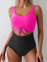 Sunnylia - Women's One Piece Swimsuit Tummy Control Slimming Bathing Suit Cutout Tie Knot Swimwear