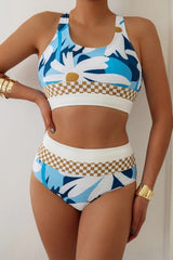 Sunnylia - Olive Drab Colorblock Cut Back Bikini Set